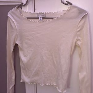 Topshop cream shoulderless top (Nordstrom)